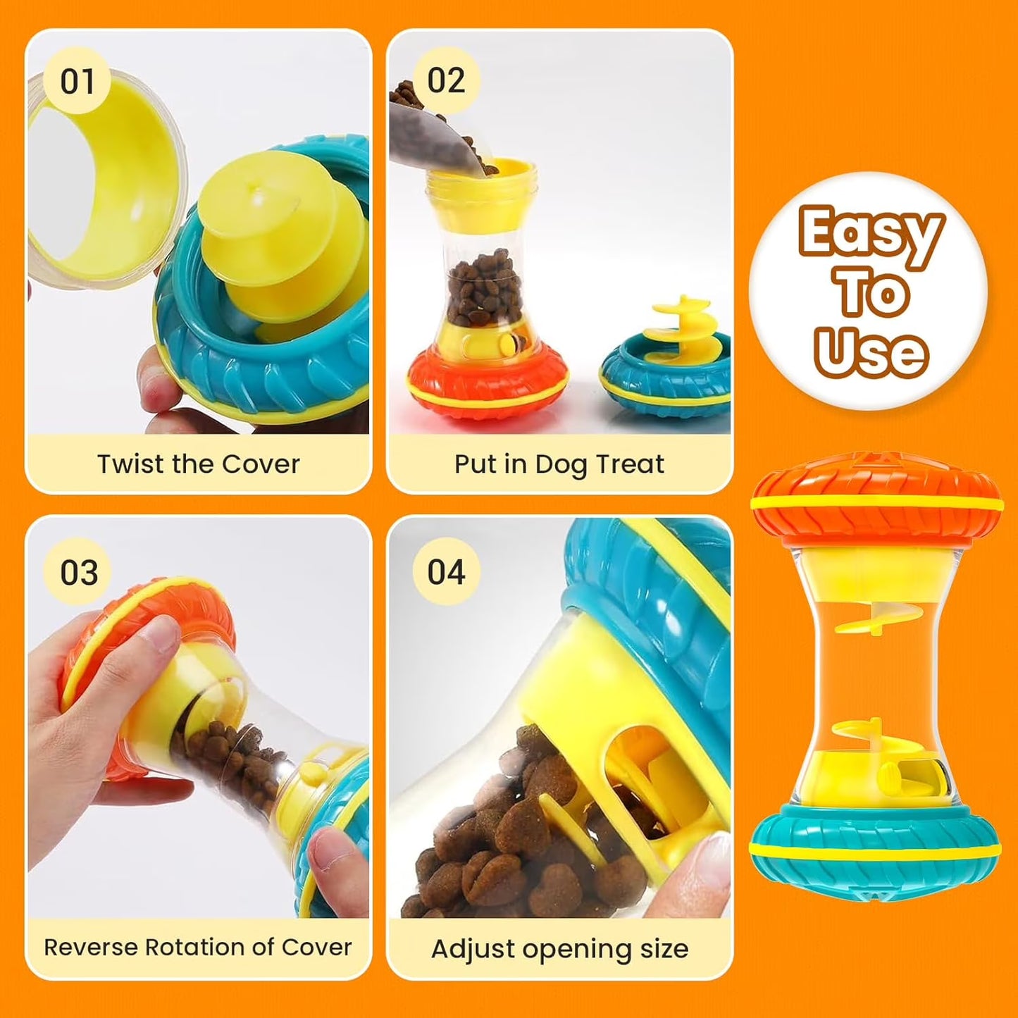 Interactive Dog Treat Puzzle Toy