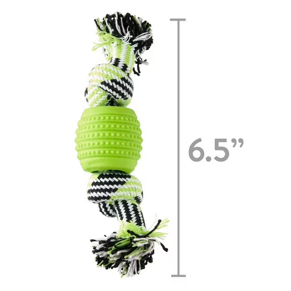 Cotton Chew & Tug Toy with TPR Dental Chew