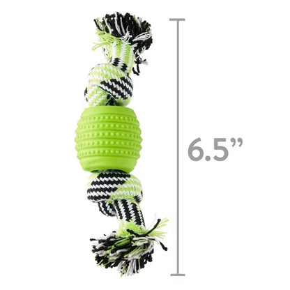 Cotton Chew & Tug Toy with TPR Dental Chew